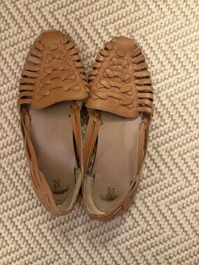 Nisolo Tan Woven Huarache Sandals Women's Size 9